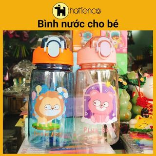 Bình nước nhựa cho bé ,bình đựng nước hình thú có ống hút
