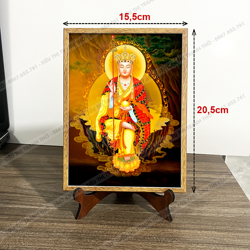Tranh Địa Tạng Bồ Tát để bàn size 15,5x20,5cm