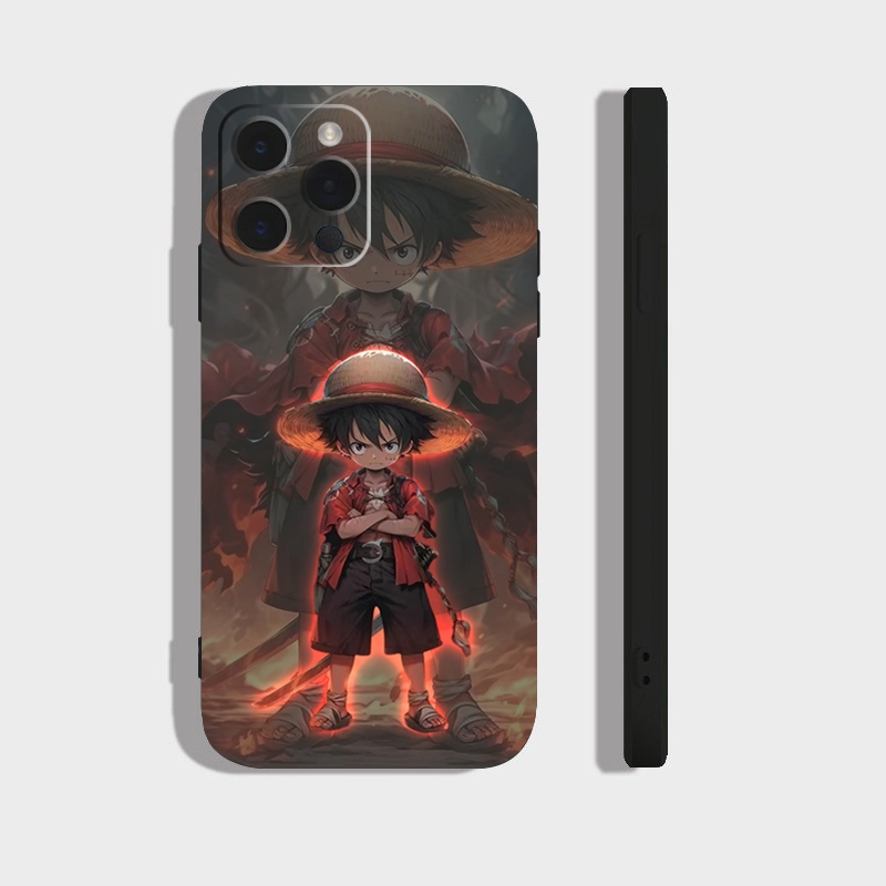 Ốp lưng Iphone 11, 11 Pro, 11 Pro Max cạnh viền vuông, có bảo vệ camera in hình ONE PIECE, GOKU