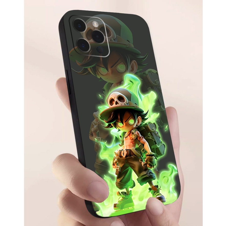 Ốp lưng Iphone 11, 11 Pro, 11 Pro Max cạnh viền vuông, có bảo vệ camera in hình ONE PIECE, GOKU