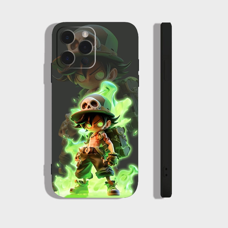 Ốp lưng Iphone 11, 11 Pro, 11 Pro Max cạnh viền vuông, có bảo vệ camera in hình ONE PIECE, GOKU