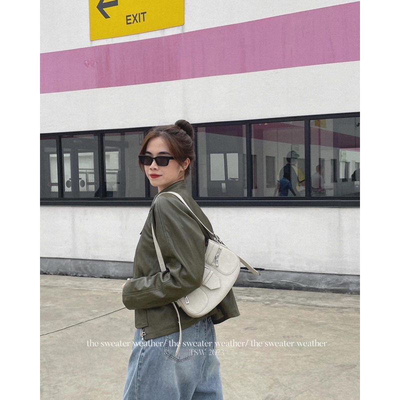 ÁO KHOÁC DA JACKETS DÁNG LỠ KHOÁ KÉO 7113 trendy