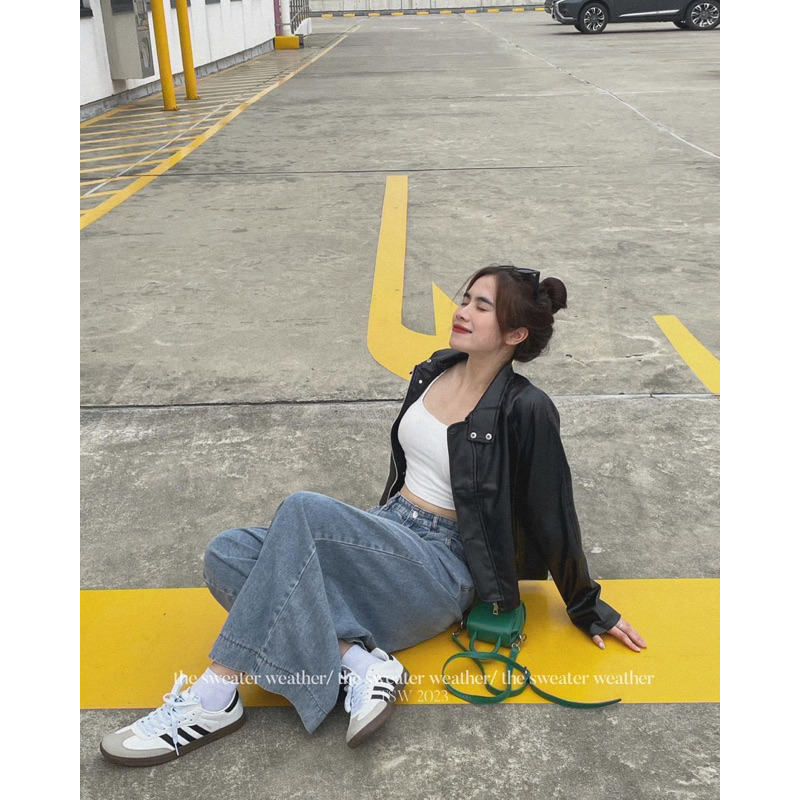 ÁO KHOÁC DA JACKETS DÁNG LỠ KHOÁ KÉO 7113 trendy