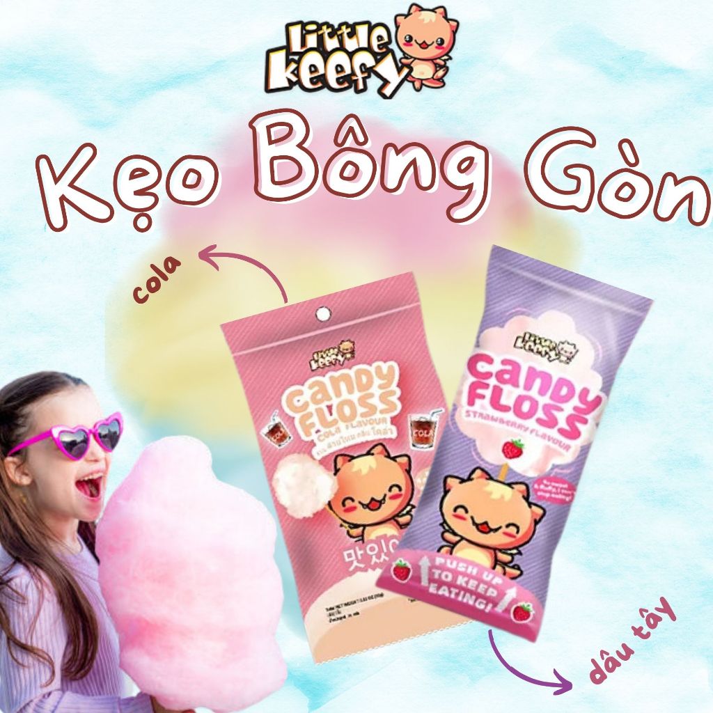 Kẹo Bông Gòn Indonesia Little Keefy Candy Floss 15g