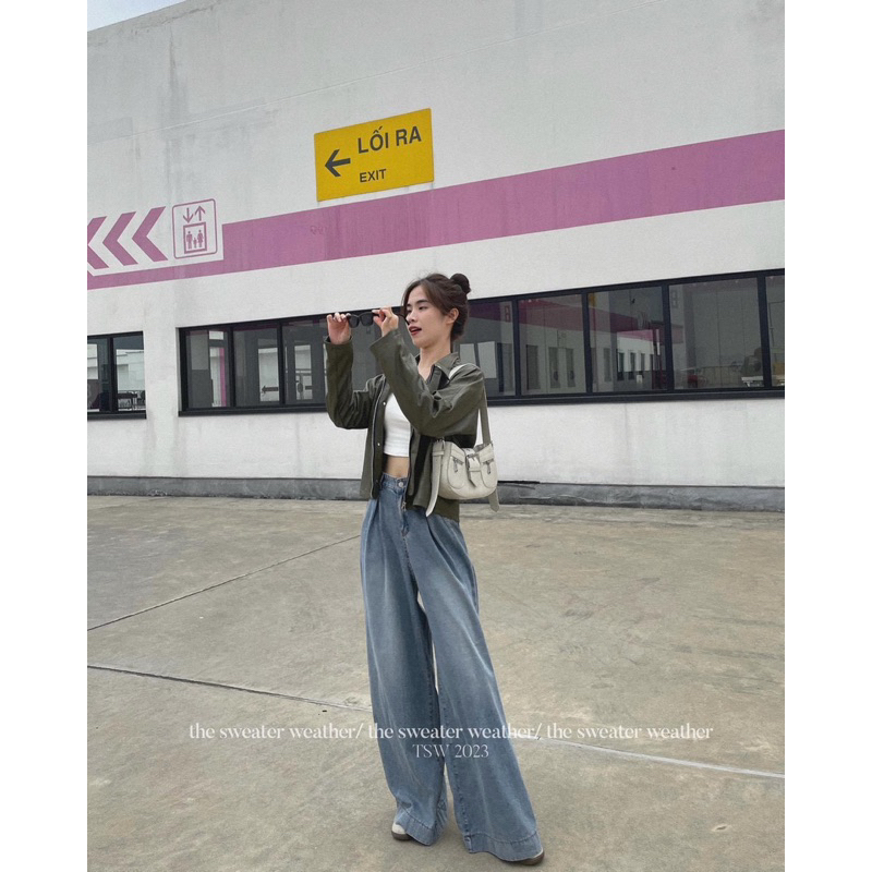 ÁO KHOÁC DA JACKETS DÁNG LỠ KHOÁ KÉO 7113 trendy