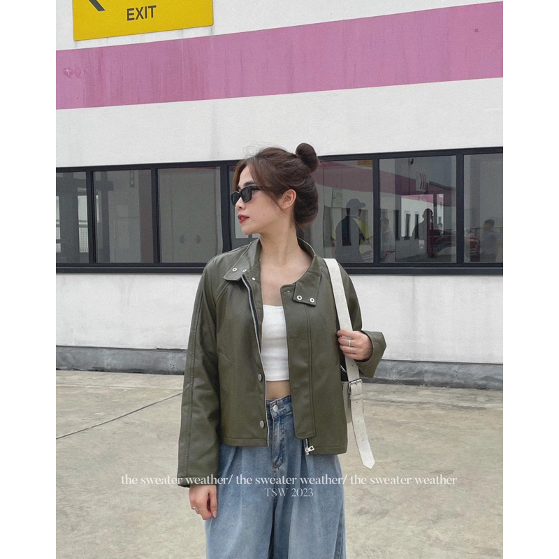 ÁO KHOÁC DA JACKETS DÁNG LỠ KHOÁ KÉO 7113 trendy