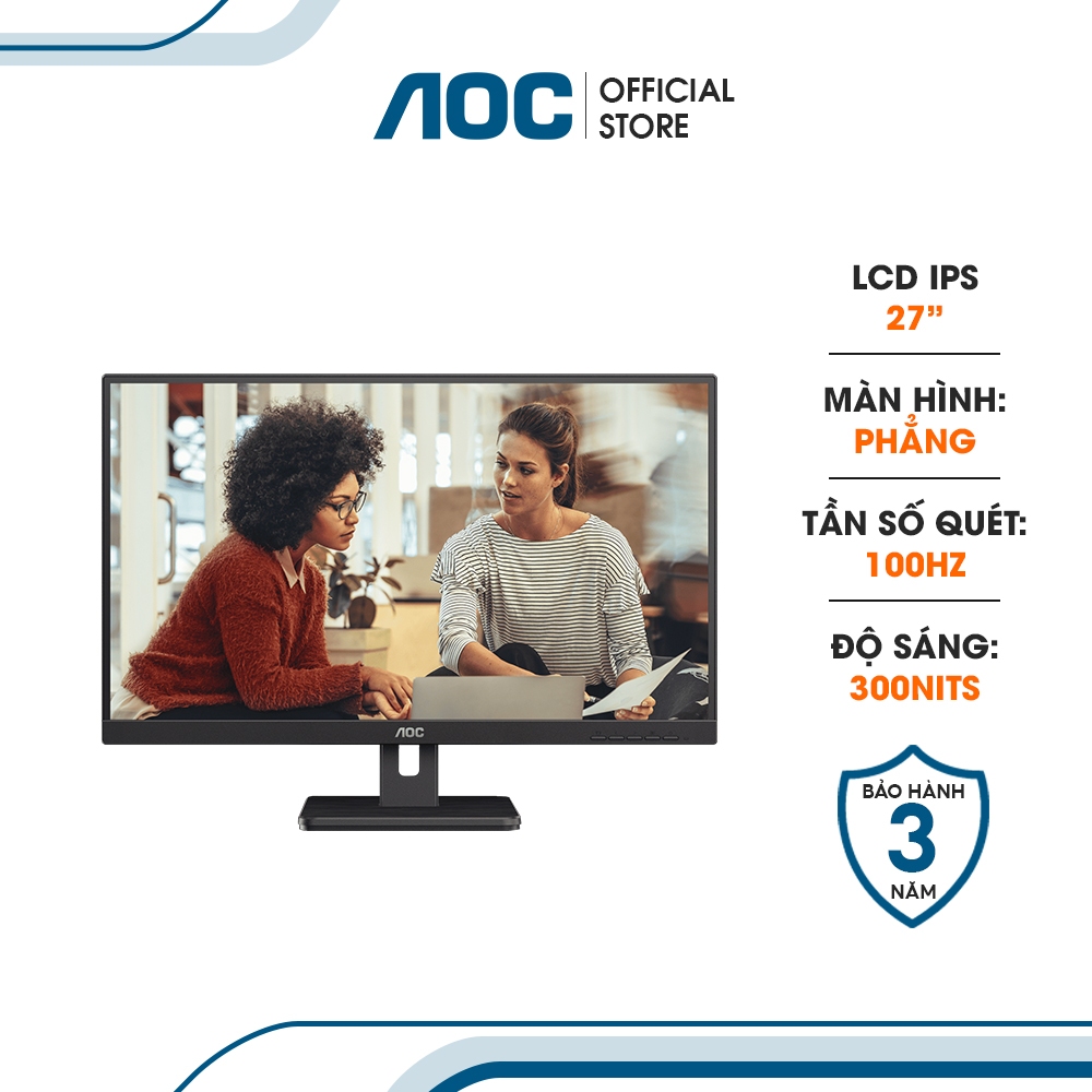 Màn hình LCD AOC Q27E3S2 27'' I QHD I IPS I 100HZ I 4MS I 2K I 300 nits
