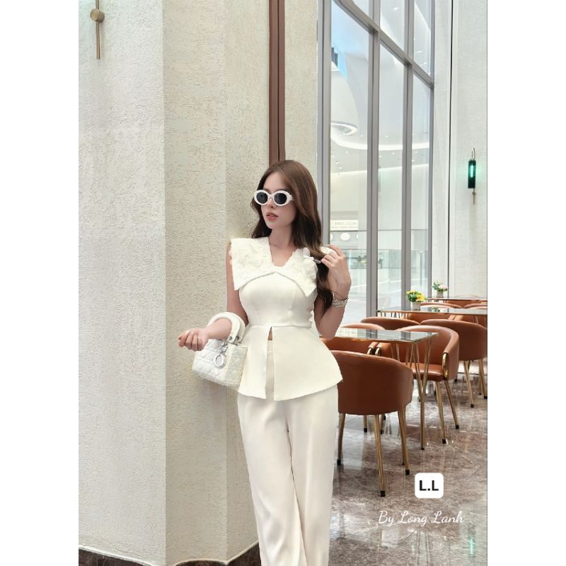 Sét QuẦN suông + Áo xẻ Tà phối Ren Hoa Lông⚘️⚘️🌹