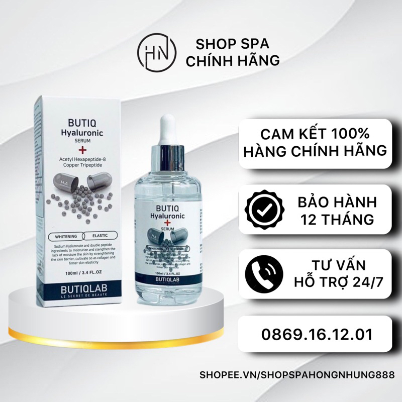 Serum HA ButiQ Dưỡng Trắng Da Mờ Thâm Se Khit Lỗ Chân Lông Cấp Ẩm Lọ 100ml Chính Hãng