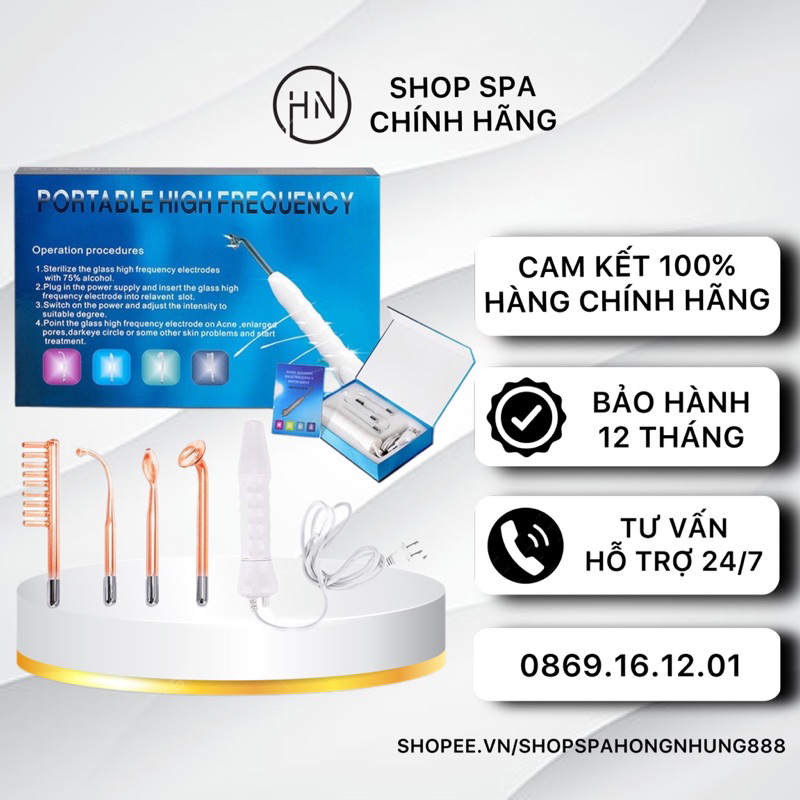 Máy Điện Tím Sát Khuẩn - Giảm Sưng Đỏ Cầm Tay Sau Nặn Mụn Bảo Hành 12 Tháng