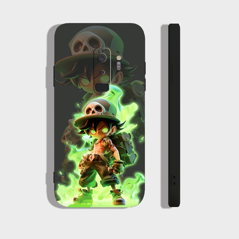 Ốp lưng Samsung Galaxy S9, S9 Plus cạnh viền vuông, có bảo vệ camera in hình ONE PIECE, GOKU