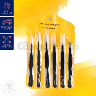 Bộ 6 nhíp PT.ESD gắp linh kiện điện tử, gắp nối mi, gắp đá làm nail