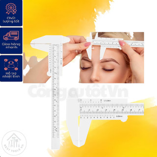 Thước kẹp nhựa đo lông mày, Thước kẹp đo lông mày, Thước kẹp nhựa trắng