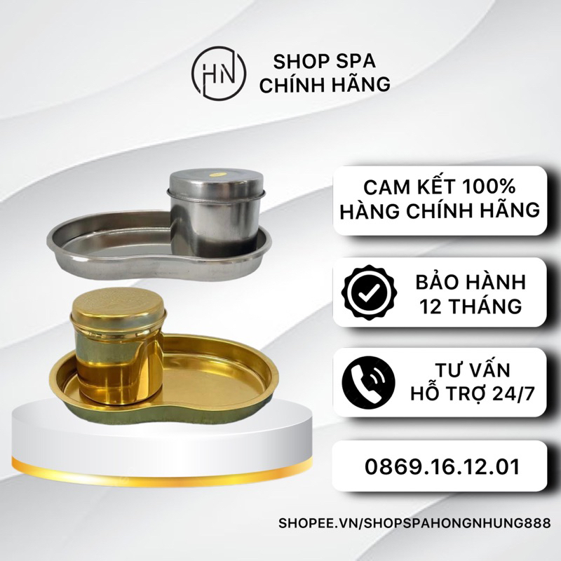 Khay Hạt Đậu, Hũ Đựng Bông Inox | Khay Hũ Mạ Vàng Mạ Bạc