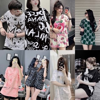 Các mẫu áo thun tay lỡ unisex in kín cháy phố sieu hot hè 2023 QUANAOPHUKIEN - Áo phông freesize nam nữ unisex form rộng