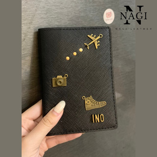 Ví hộ chiếu màu Đen sang trọng (đọc mô tả) - free 1 charm và khắc tên