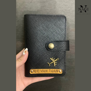 Ví hộ chiếu màu Đen sang trọng (đọc mô tả) - free 1 charm và khắc tên