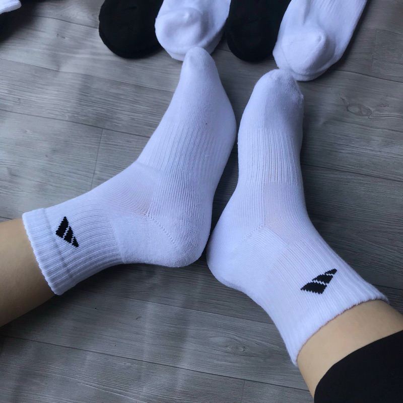 Tất adidas thể thao xuất xịn chất cotton có đệm xù bàn dày dặn tất bóng đá