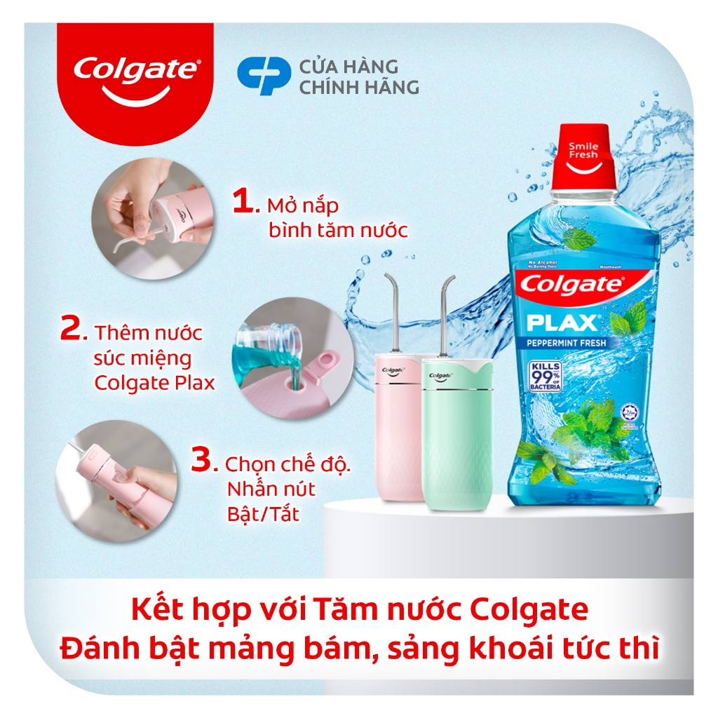 Combo 6 Nước súc miệng Colgate kháng 99% vi khuẩn Plax hương bạc hà 100ml tiết kiệm
