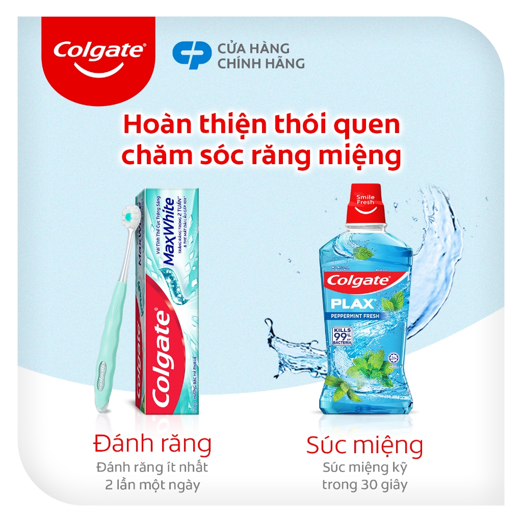 Combo 6 Nước súc miệng Colgate kháng 99% vi khuẩn Plax hương bạc hà 100ml tiết kiệm