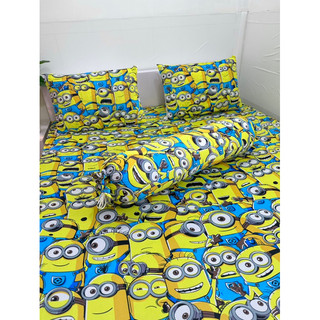 Bộ Ga Thun Hàn Quốc Minion ( 4 món ko mền )