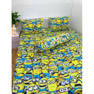 Bộ Ga Thun Hàn Quốc Minion ( 4 món ko mền )