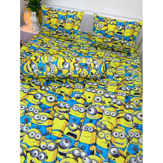 Bộ Ga Thun Hàn Quốc Minion ( 4 món ko mền )