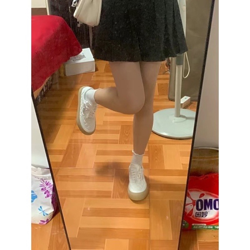 Giày thể thao trắng đế nâu bánh mì xinh xắn