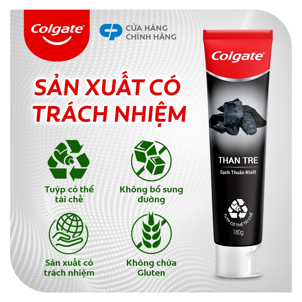 Bộ 4 Kem đánh răng Colgate thiên nhiên Than tre Hàn Quốc khử mùi diệt khuẩn 180g