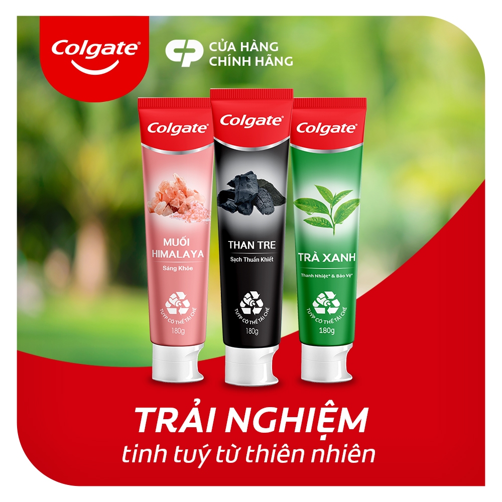 Bộ 4 Kem đánh răng Colgate thiên nhiên Than tre Hàn Quốc khử mùi diệt khuẩn 180g