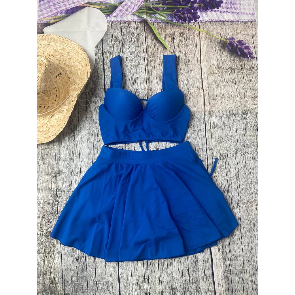 Đồ bơi nữ bikini 2 mãnh set đồ đi biển bikini nâng ngực váy xèo cạp cao dể thương Ms24