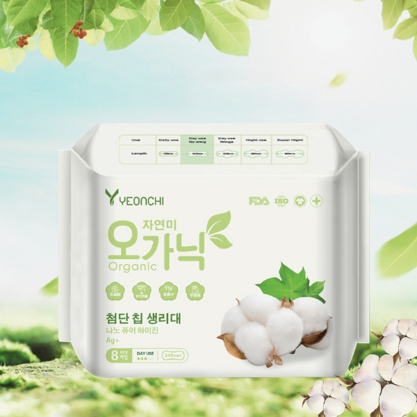 Bộ 6 gói Băng vệ sinh Yeonchi Organic ban ngày không cánh 245mm siêu mỏng công nghệ Hàn Quốc