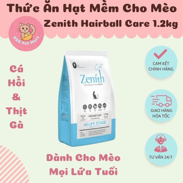 Thức Ăn Hạt Mềm Cho Mèo - Zenith Hairball | Túi 1.2kg