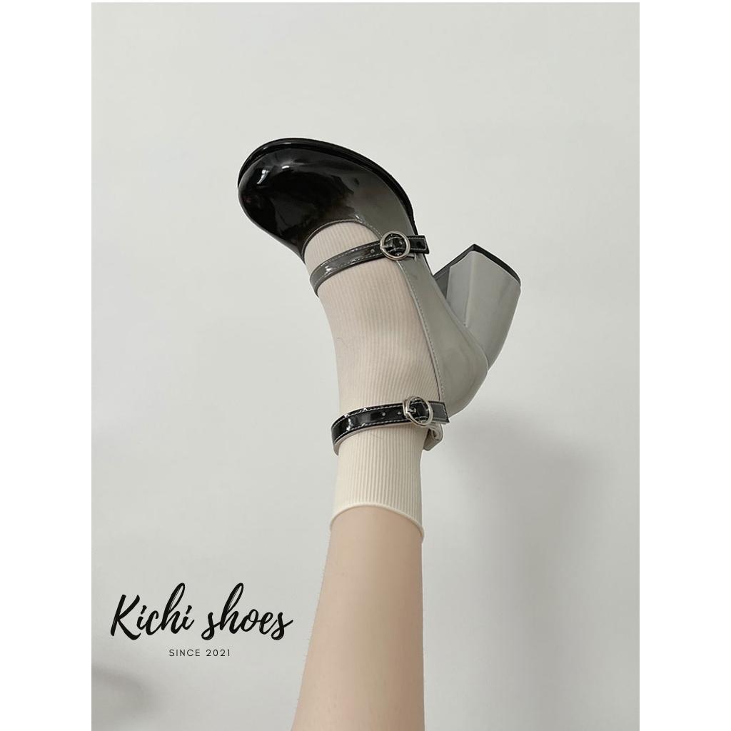 Giày mary jane sweet  gót dày thoải mái thời trang retro thanh lịch cho nữ mã 2077