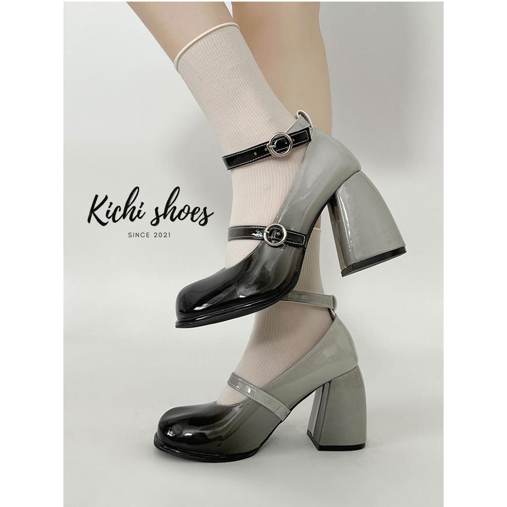 Giày mary jane sweet  gót dày thoải mái thời trang retro thanh lịch cho nữ mã 2077