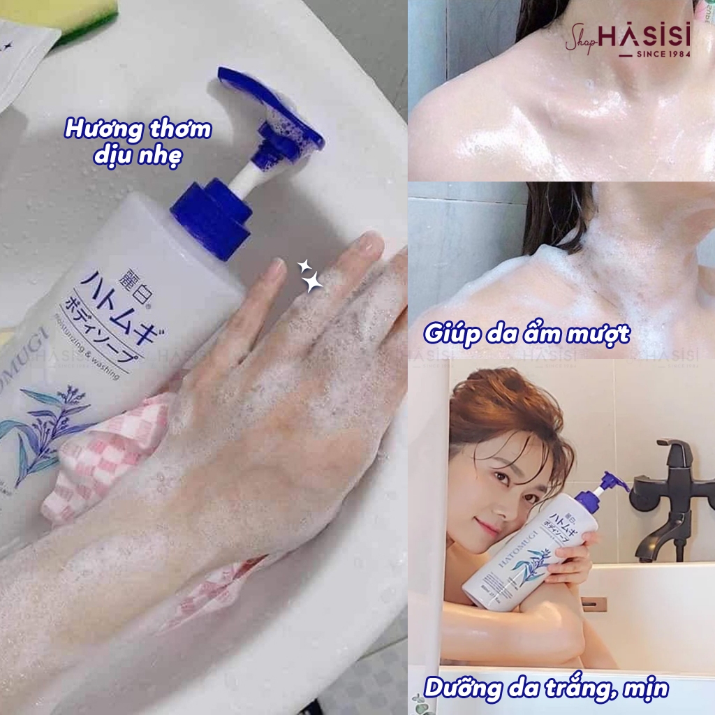 Sữa Tắm Lúa Mạch HATOMUGI Moisturizing & Washing The Body Soap 800ml