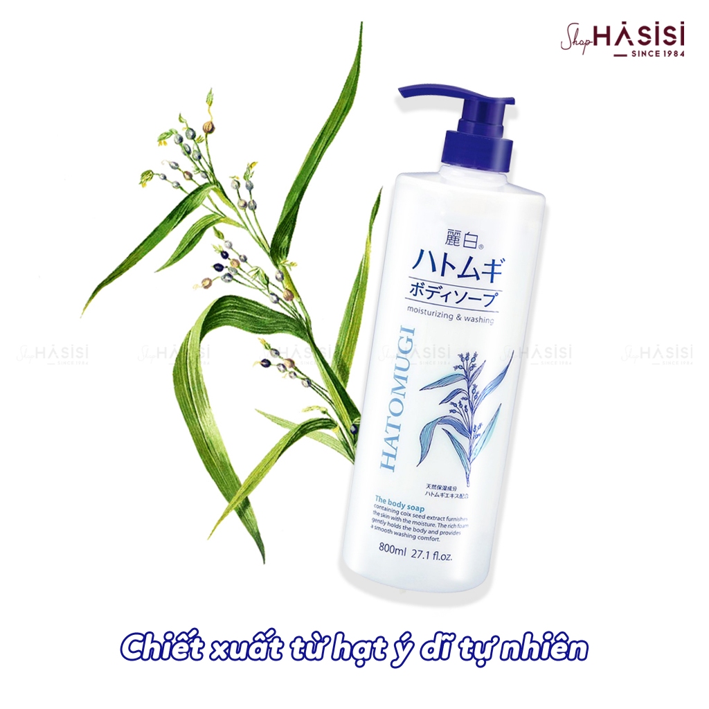 Sữa Tắm Lúa Mạch HATOMUGI Moisturizing & Washing The Body Soap 800ml