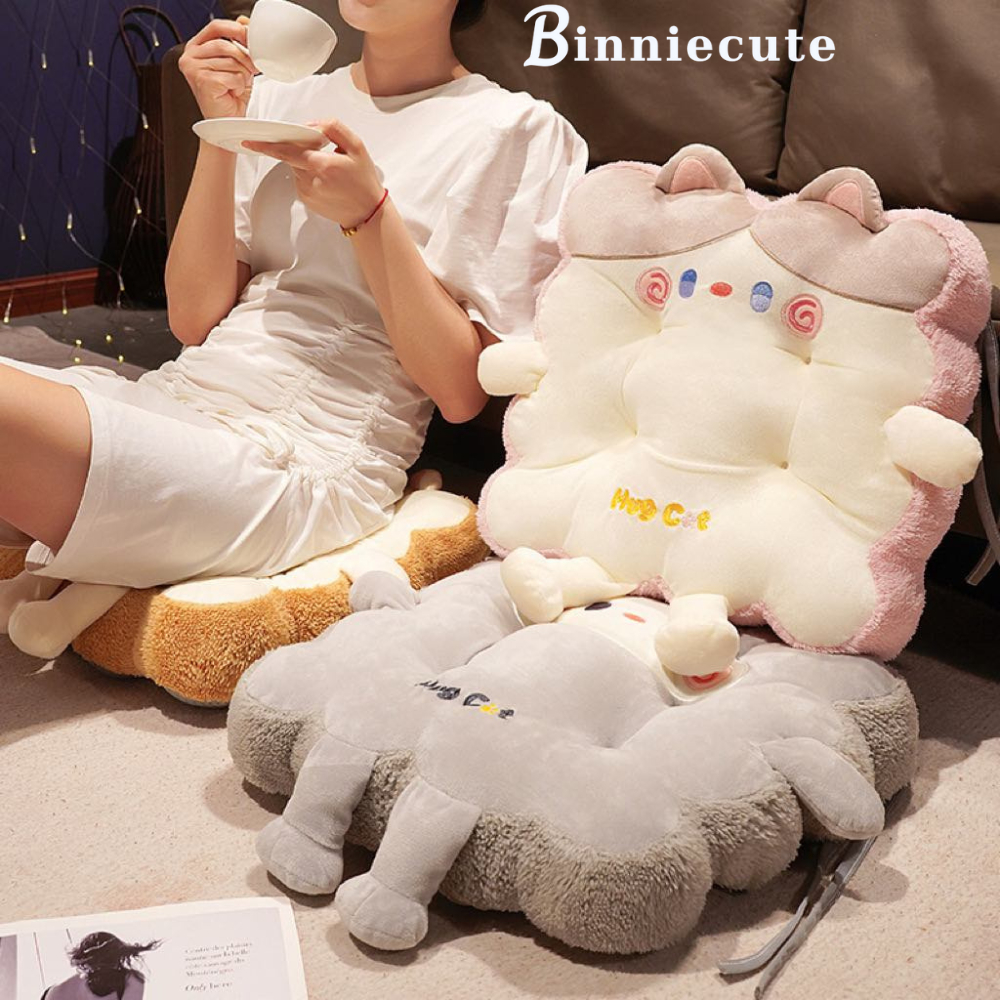 Gối lót ghế văn phòng hình thú BINNIECUTE giảm ê mông - Kích thước 45x40x15cn