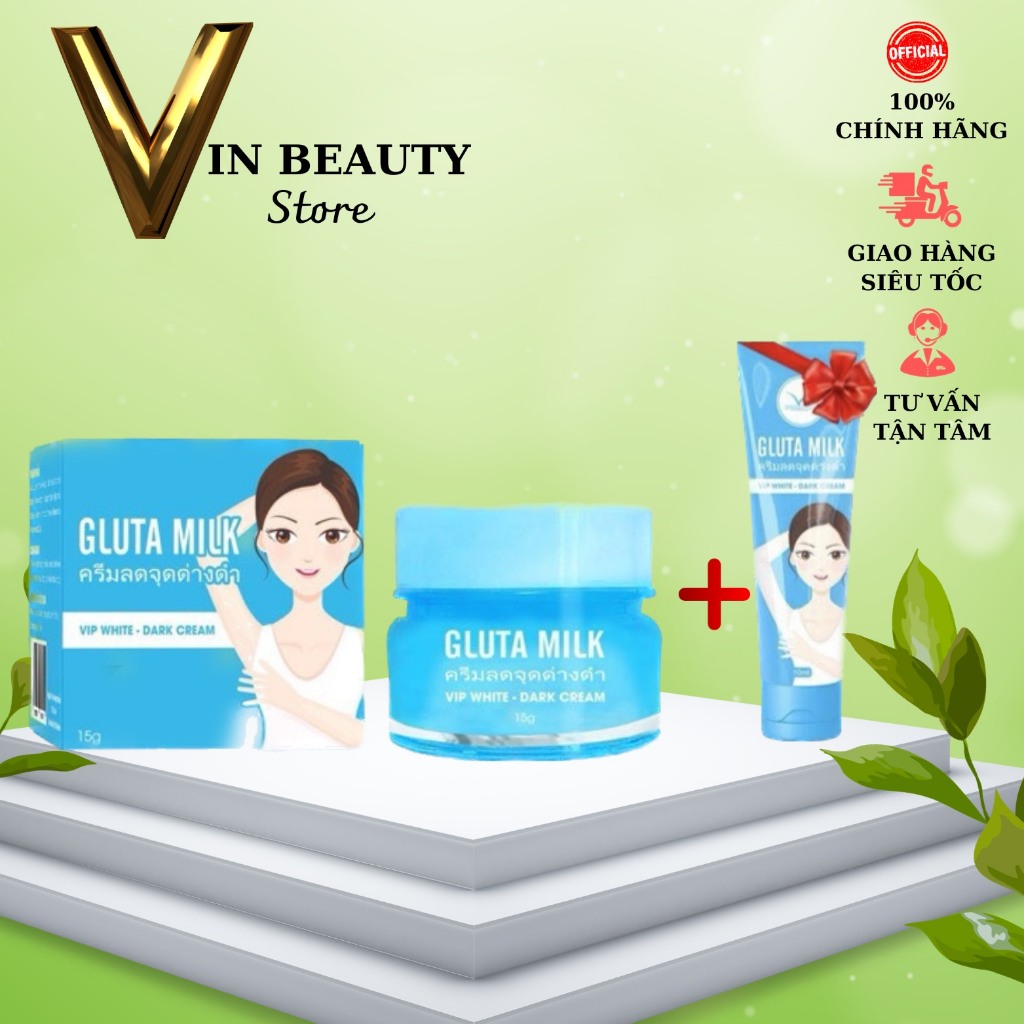 Kem Thâm nách Gluta Milk Thái Lan  giảm thâm, ngăn mùi cơ thể hiệu quả an toàn 15gr tặng kèm tuýp 10ml