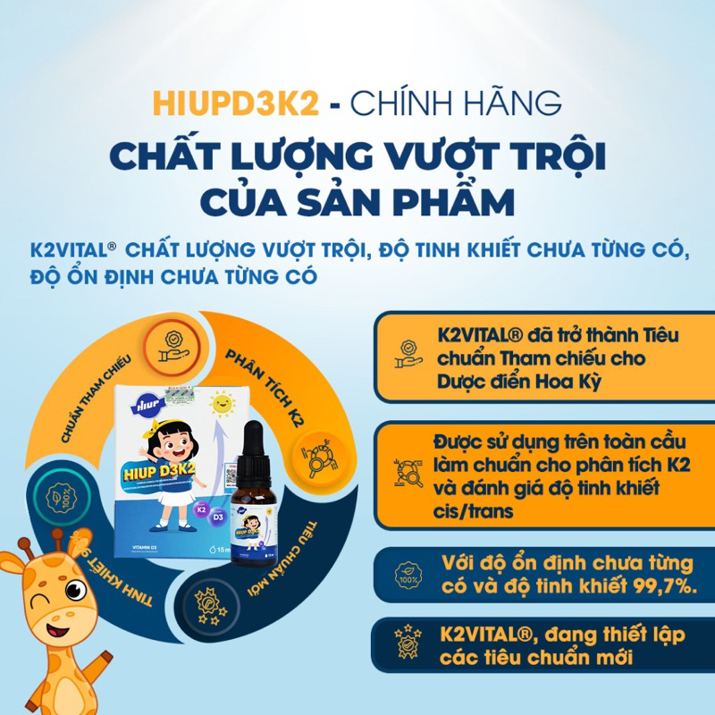 HiupD3K2  Bổ Sung Vitamin D3, K2 giúp tăng cường hấp thu Canxi
