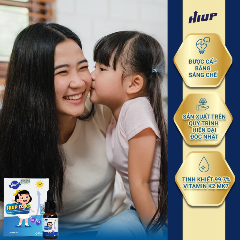 HiupD3K2  Bổ Sung Vitamin D3, K2 giúp tăng cường hấp thu Canxi