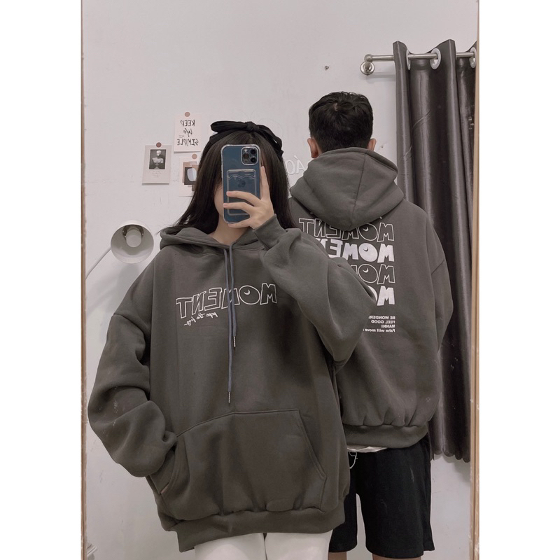 Áo nỉ quảng châu in chữ Moment