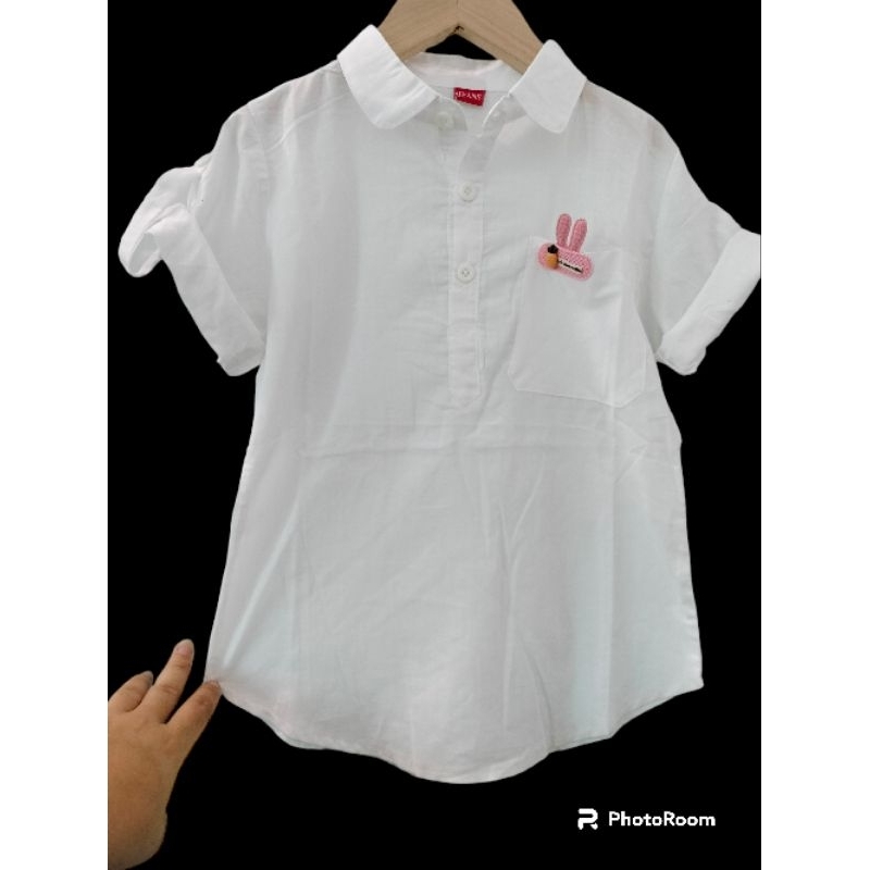 T01(14-27kg)(dài tay và cộc tay) Áo sơ mi trắng đi học cho bé gái, áo trắng cho bé trai đi học cấp 1 cấp 2