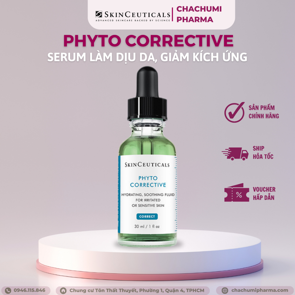 [hàng công ty] serum làm dịu da, giảm kích ứng phyto corrective skinceuticals 30ml (Pháp)