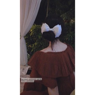 Kẹp nơ satin form lớn 16cm