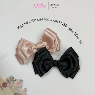 [Hàng Thiết Kế] Kẹp Nơ Satin Form Lớn 16cm