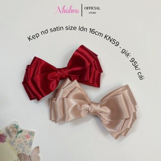 [Hàng Thiết Kế] Kẹp Nơ Satin Form Lớn 16cm