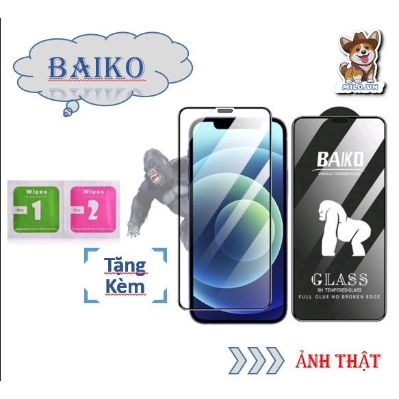 Kính cường lực Baiko full màn cho Xiaomi Redmi Note 7 8 9 9s 10 10s 11 11s pro 4g 5g