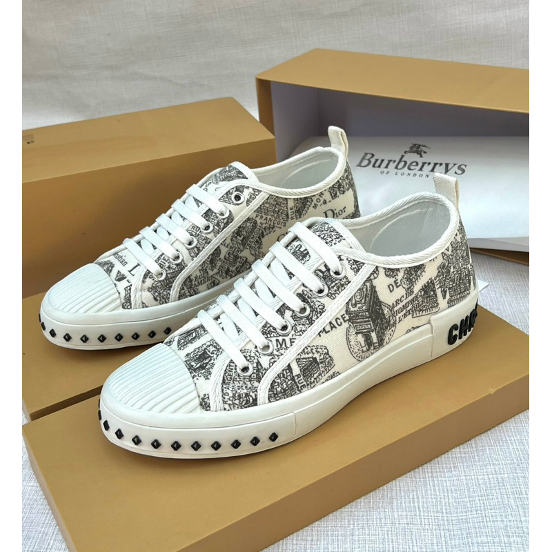 Giày dior buộc dây có hoạ tiết chữ đính đá mũi giày đế cao su thời trang nam phong cách giới trẻ có size từ 38 đến 42