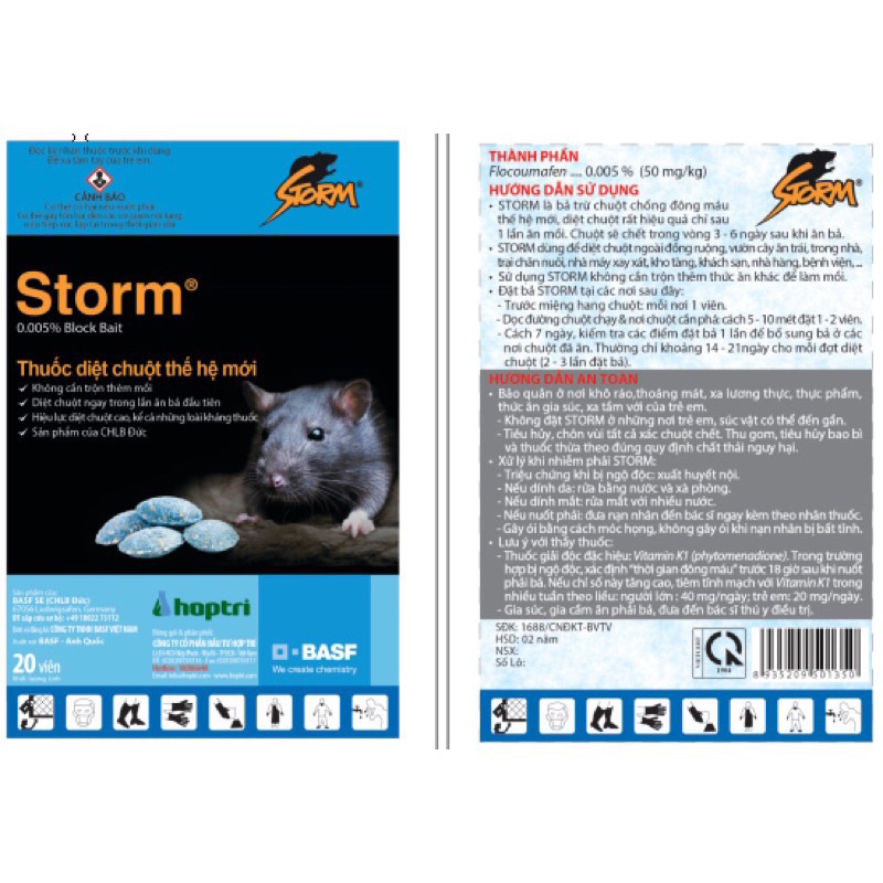 Thuốc Diệt Chuột STORM Thế Hệ Mới - Gói 20 Viên - DinDin.Petshop